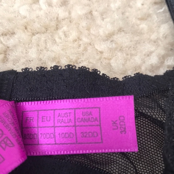 New! L’Agent Provocateur Gold & Black Floral Laced Mesh Bra. Size: 32DD NWT - Picture 6 of 10